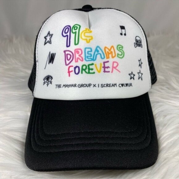 The Mayfair Group Accessories - The Mayfair Group I Scream Colour 99 Cent Dreams Forever Trucker Hat Black White